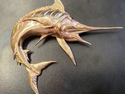 Marlin fish 3D print pendent badge model 3D print model