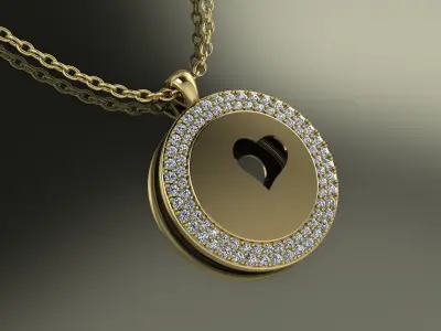 Heart pendant  3D print model