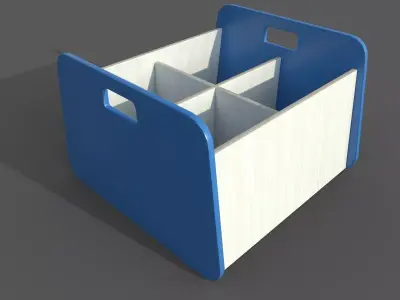Double Storage Unit Blue Low-poly 3D model