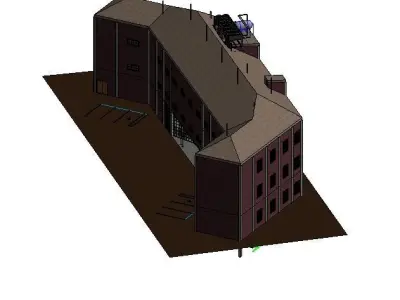 3 story commercial building with complete MEP 3D model