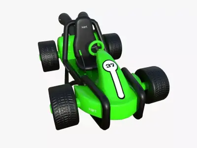 Cartoon Kart G03 Green - Vehicle Racing Design Low-poly 3D model