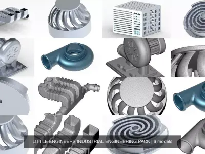 LITTLE ENGINEERS INDUSTRIAL ENGINEERING PACK 3D Model Collection