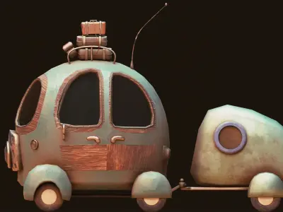 Stylize Car Cartoon Low-poly 3D model