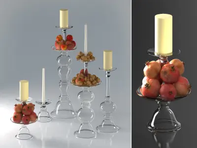 Addison Glass Candle Holders 3D model