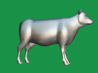 Black Cattle Mammal Low-poly 3D model