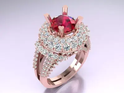 Diamond Ring - Womens Rings - N3577 3D print model