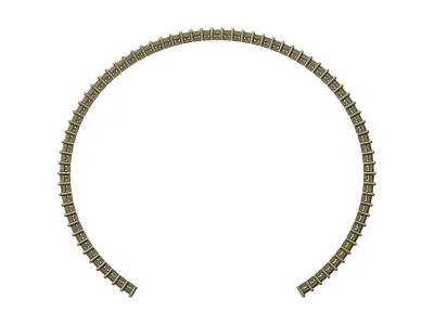 Diamond baguette cuff bracelet 3D print model