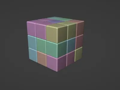 Low poly Rubix cube Free 3D model