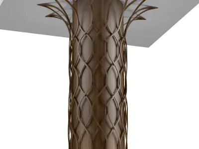 decorative column for restaurant and home with wooden material 3D model
