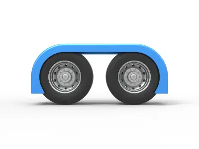 Semi truck Rear fenders Set 6 Scale 1 to 25 3D print model