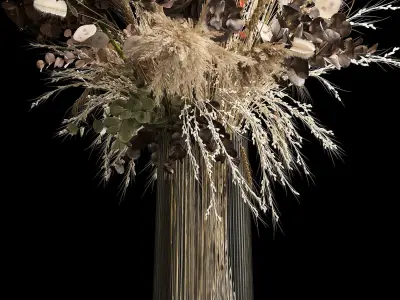 Decorative Bouquets Of Dried Flowers In A Vase 259 3D model
