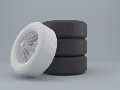 Car wheels low poly Low-poly 3D model