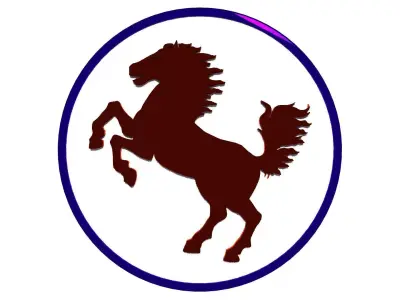 Horse Logo 3D model 2