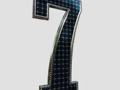 Solar Panel Number - 7 3D model