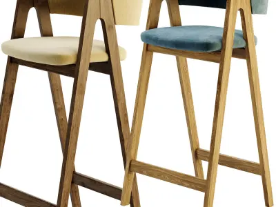 Bar Stool PYCH beech 3D model