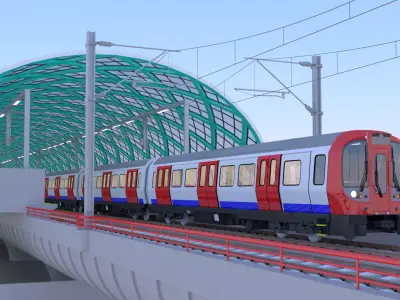 Elevated London metro station 3D model