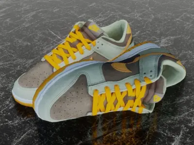 NIKE DUNK 3D SHOES - ORANGE Low-poly 3D model