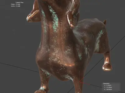 Copper Dog Decoration Figurine 3D model
