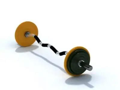 Gym Equipment   Barbell With Weights 3D model