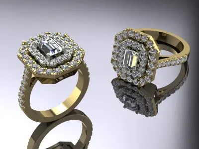 Jewelry Ring Gold 3D print model 58