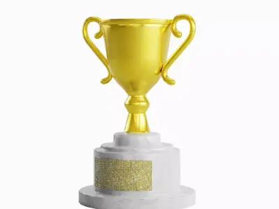 Trophy Gold Award 06 Low-poly 3D model