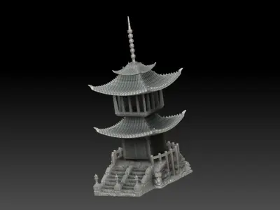  Pagoda asian 3D print model