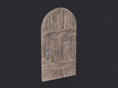 Medieval Door Arched 02 LowPoly Plus HP Low-poly 3D model