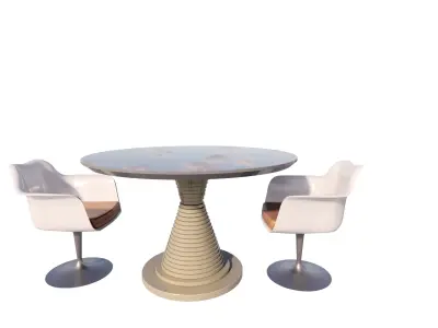 Aesthetic Fine Dining Restaurant dining tables Low-poly 3D model