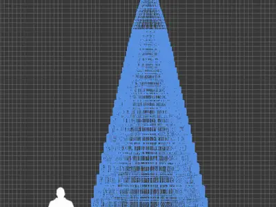 Outdoor Led Lighted Chiristmas Tree 3D model