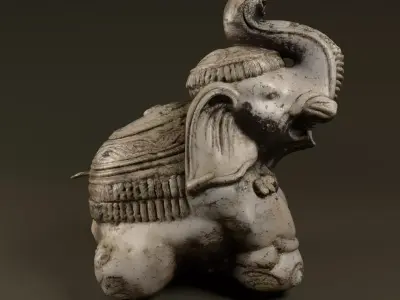 Balinese Ceremonial Elephant Statue Low-poly 3D model