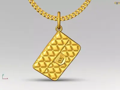 Women bag pendant charms - one inch pendant 3D print model 3D print model