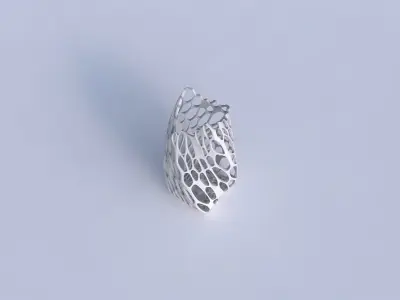 Vase twisted double arc quadratic with cracked organic lattice  3D print model