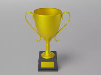 Gold Trophy Low-poly 3D model