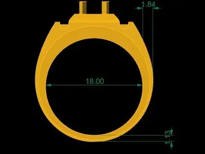 Luxury Multi Stone Diamond Men Ring 1545 3D print model