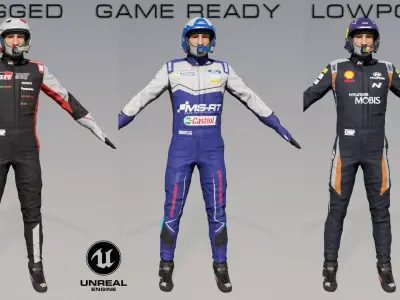 Rally Pilot  Low-poly 3D model