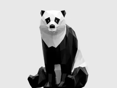 Panda Bear Low-poly 3D model