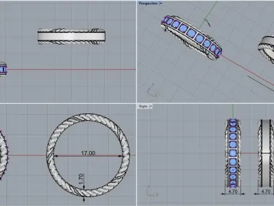 Wedding ring model 310 3D print model