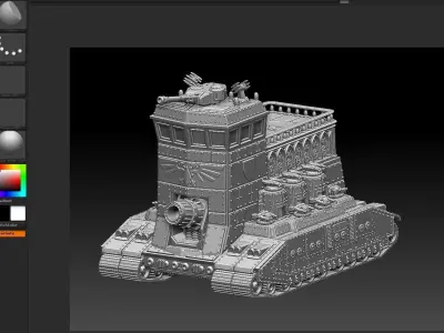 HQ infantry Tank 28mm size   3D print model