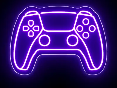 Playstation Gamepad Neon Sign 3D model