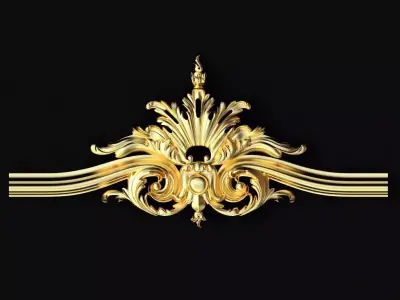 Central decor ornament for furniture 3D model 896