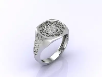 Print Ready STL 3DM  Gents Rings Diamond Men Ring  3D print model 151