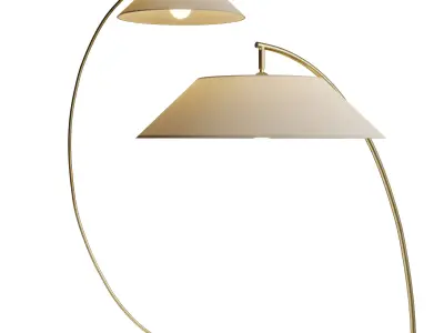 circo arc gold and black floor light Low-poly 3D model