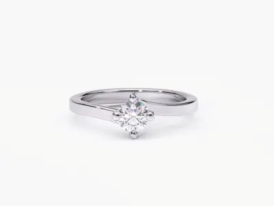 ZDR0126 diamond engagement ring in rose and gold 3D print model