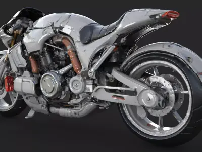 Sport Motorcycle Cyber High Detail  3D model