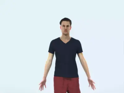 Virtue L Animated Rigged Sports Man Low-poly 3D model