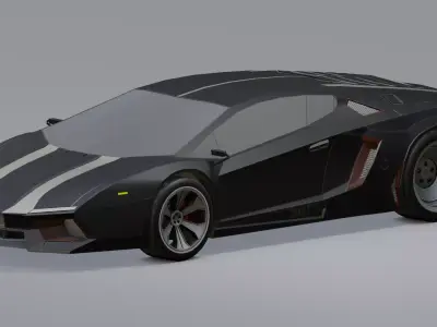 Cyberpunk Car Nova Low-poly 3D model