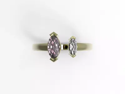 Double Marquise Stone Ring  Free 3D print model