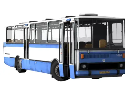 Road Bus Low-poly 3D model