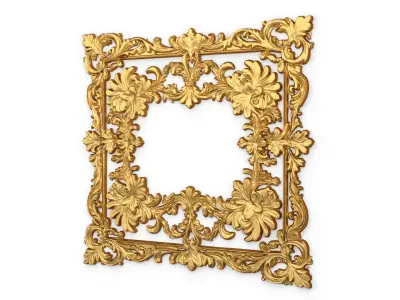 Plaster decorative frame ornament 13 3D model