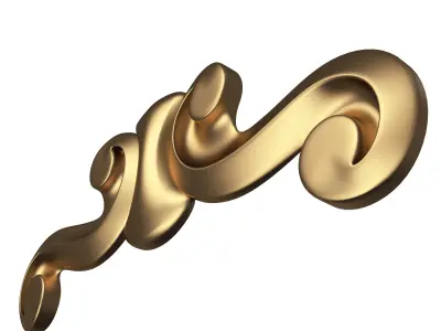 Carved Plaster Molding Decoration 028 Low-poly 3D model